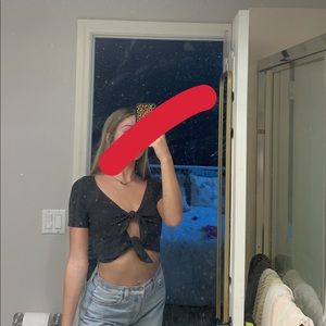 urban outfitters tie front tee